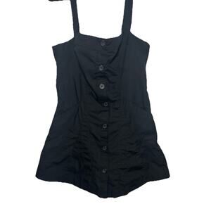 Urban Outfitters Teega Button Down Mini Dress Black Sz L Pockets Grunge Coquette